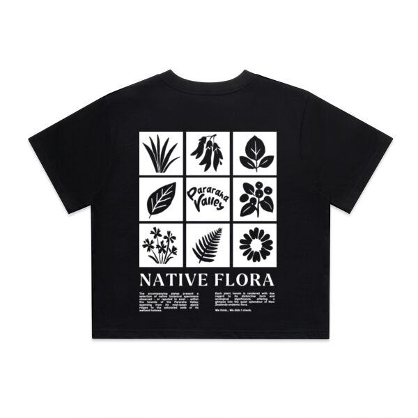 Native Flora Women's Crop Tee - DARK Thumbnail